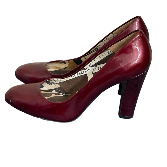 STUART WEITZMAN burgundy patent 'Honor Roll' size 8.5M - Picture 5 of 11